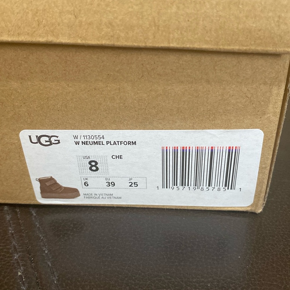 Womens UGG® Neumel Platform Chukka Boot - Chestnut—size 8